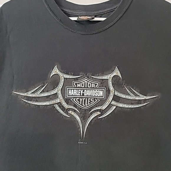 Harley-Davidson Lynchburg Va T-Shirt Mens Size Large XL Black Double Sided HD-03 - Picture 4 of 12